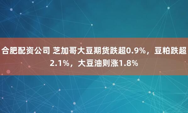 合肥配资公司 芝加哥大豆期货跌超0.9%，豆粕跌超2.1%，大豆油则涨1.8%